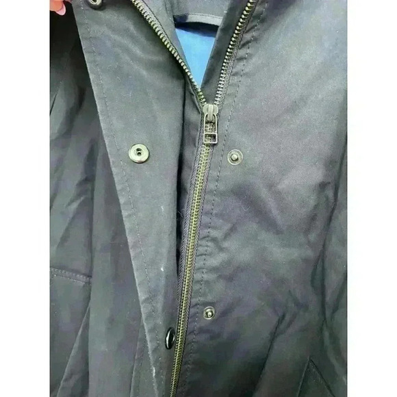 Banana Republic Women's Rain Jacket with Removable Hood Navy Size Small - Picture 4 of 8